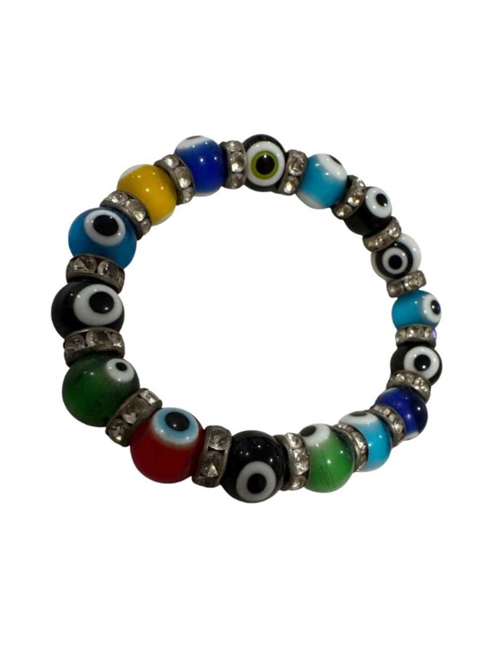 Evil Eye Beaded Stretch Bracelet - Multicolor